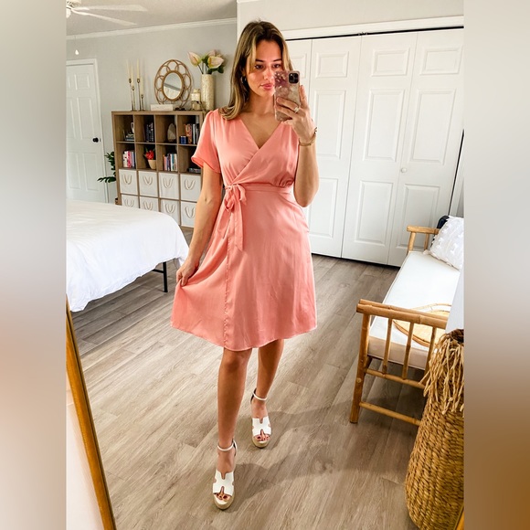 JessaKae Dresses & Skirts - JessaKae Peach Wrap Dress